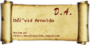 Dávid Arnolda névjegykártya